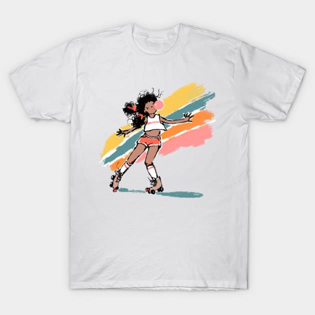 Retro Rollerskater T-Shirt by Shelley Johannes Art